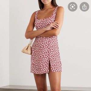 Reformation Noha red floral-print crepe mini dress